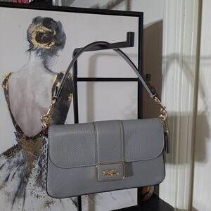 Authentic COACH Gray Mini Grace Crossbody Bag 12.5cm Leather Leather Accessories